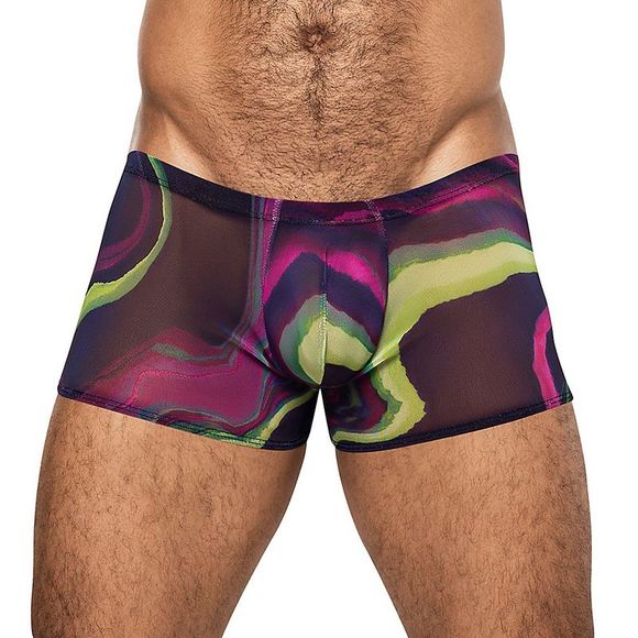 Magic Silk Male Power Seamless Sleek Short with Sheer Pouch Black Medium